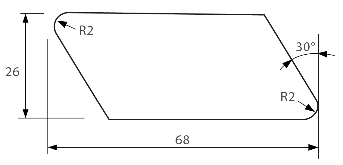 Grafický nákres fasádního obkladu Rhombus ThermoWood®